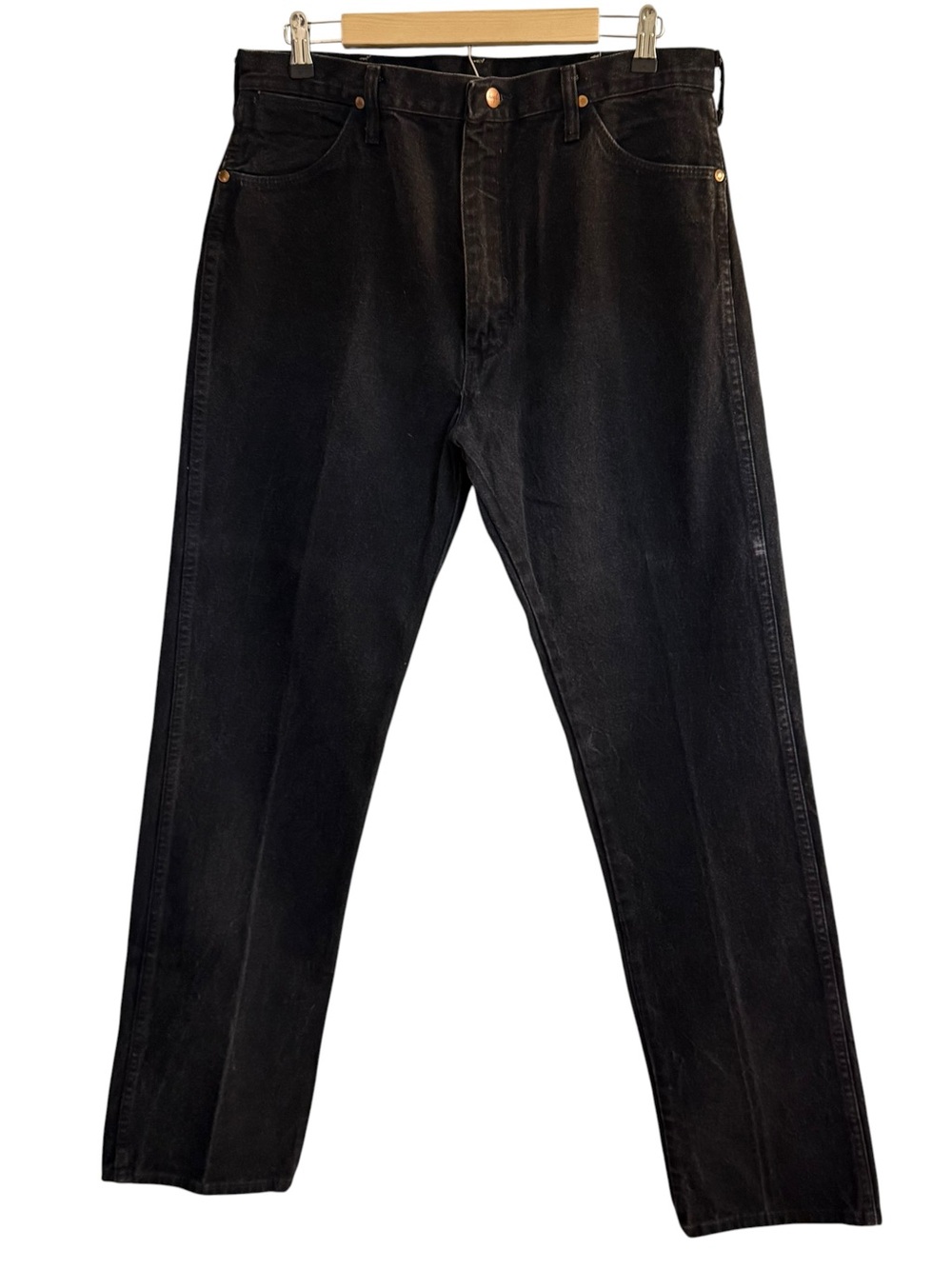 Wrangler Mens Straight Leg Jeans Size 36 Black 100% Cotton Pockets 36X34